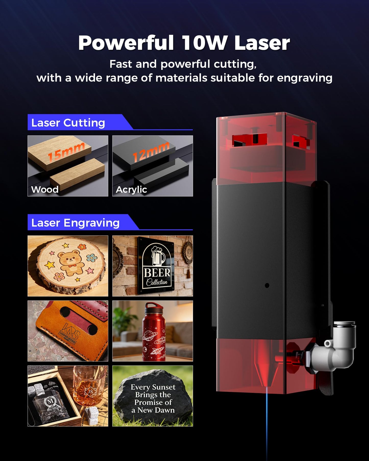 ACMER P1 S Pro 6W Laser Engraver and M3 Laser Rotary Roller