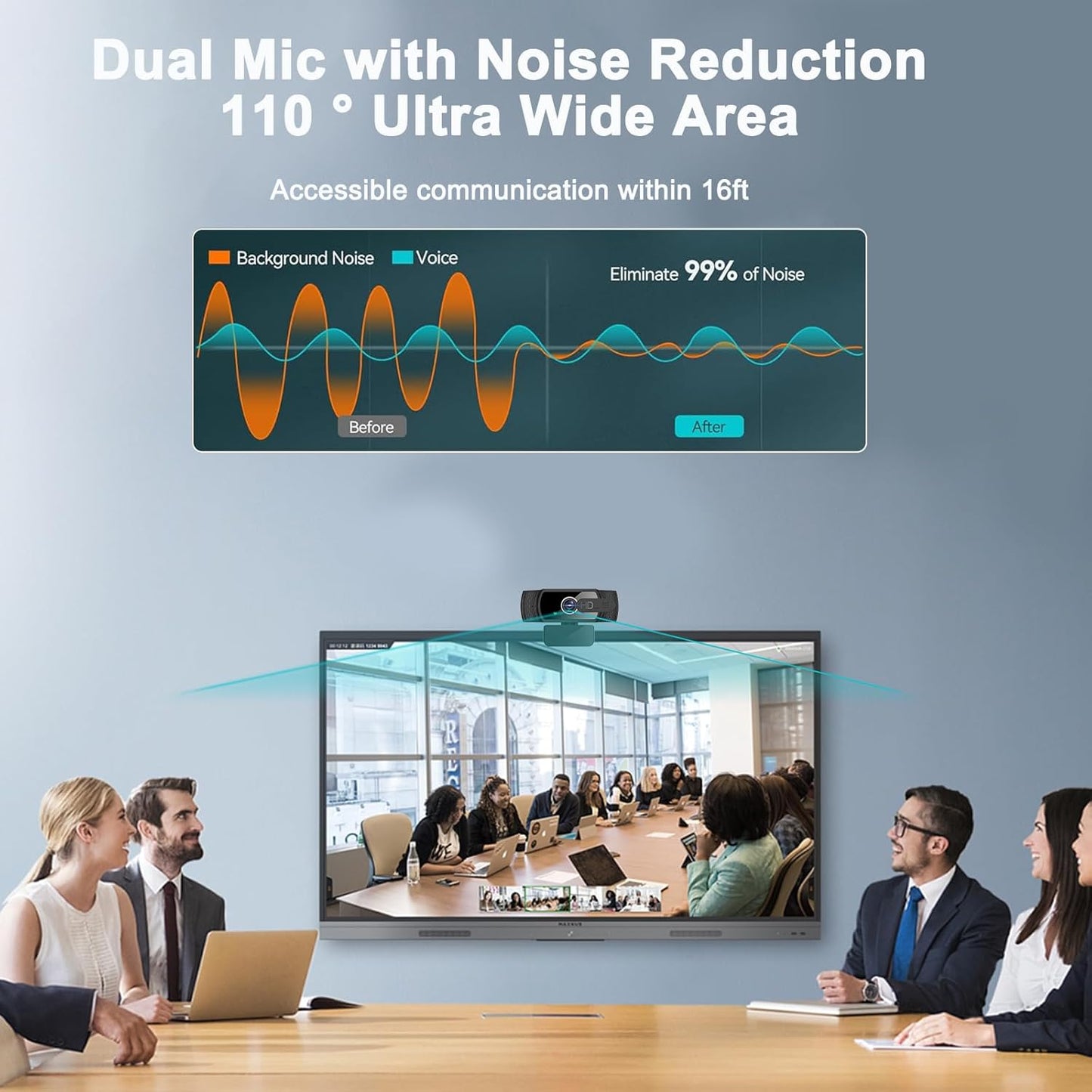 skybess 1080P 110 HD Webcam, Live Stream Web Camera with Microphone and Privacy Cover - View USB Webcam for PC Zoom