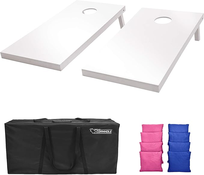 GoSports 4 ft x 2 ft Regulation Size Wooden Cornhole Boards Set - Includes Carrying Case and Over 100 Optional Bean Bag Colors