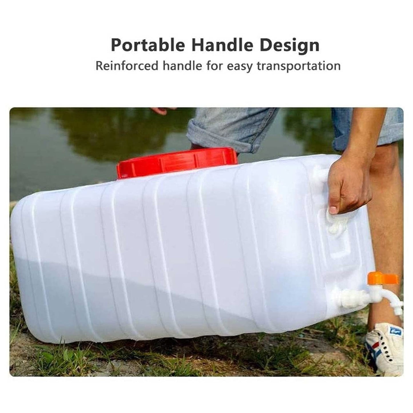 SXKJDM Large Plastic Water Storage Tanks Emergency Water Storage 50L/80L/110L/200L Camping & Hiking Water Storage Water Container Multifunctional Water Tank(Size:80L/21gallon)