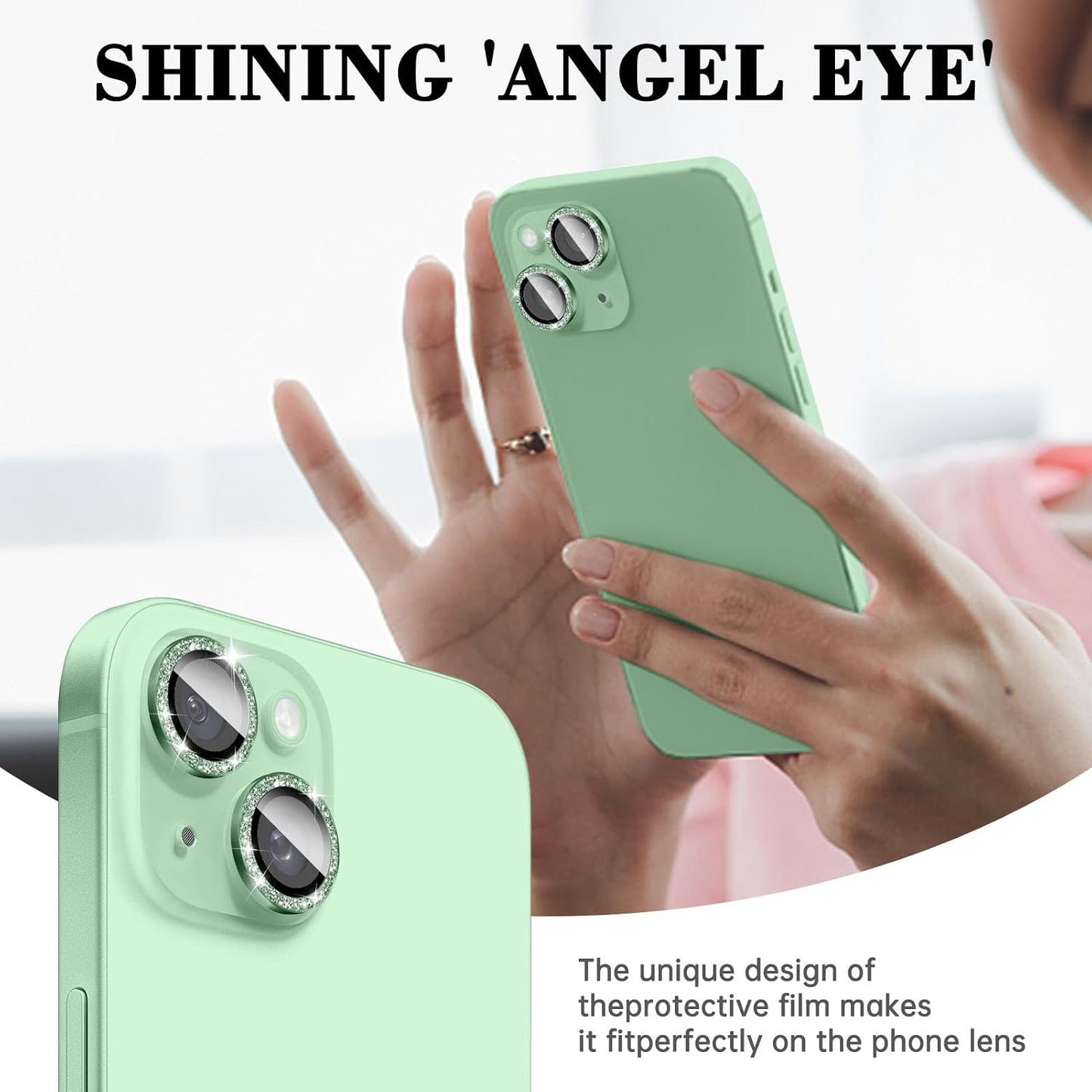 11, 9H Kucheed Bling Camera Lens Protector Compatible for iPhone Glitter Tempered Glass Camera Cover Film Stickers