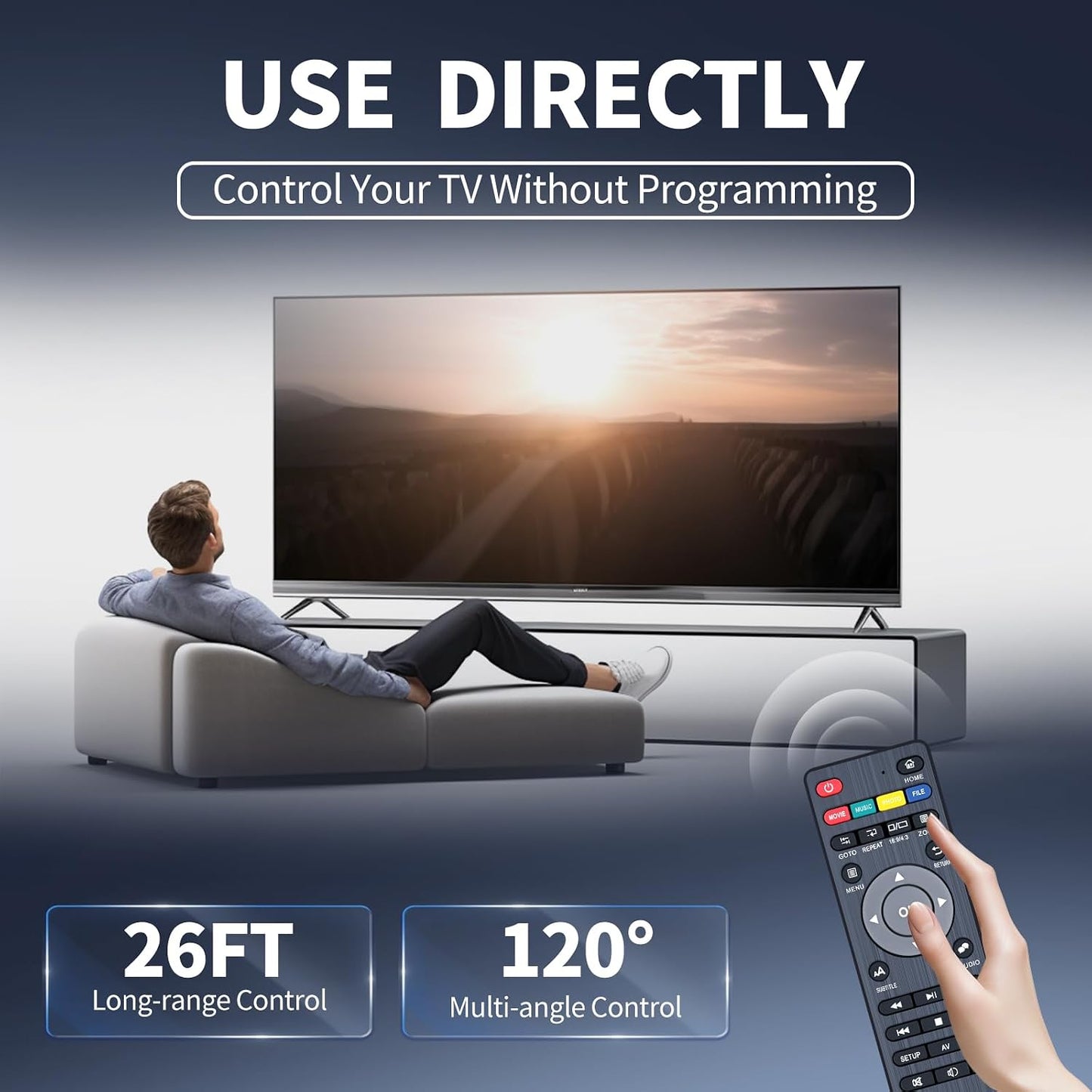 FQOUG 1080P Replacement Remote Control Compatible with NEUMI Atom Full-HD Digital Media Player