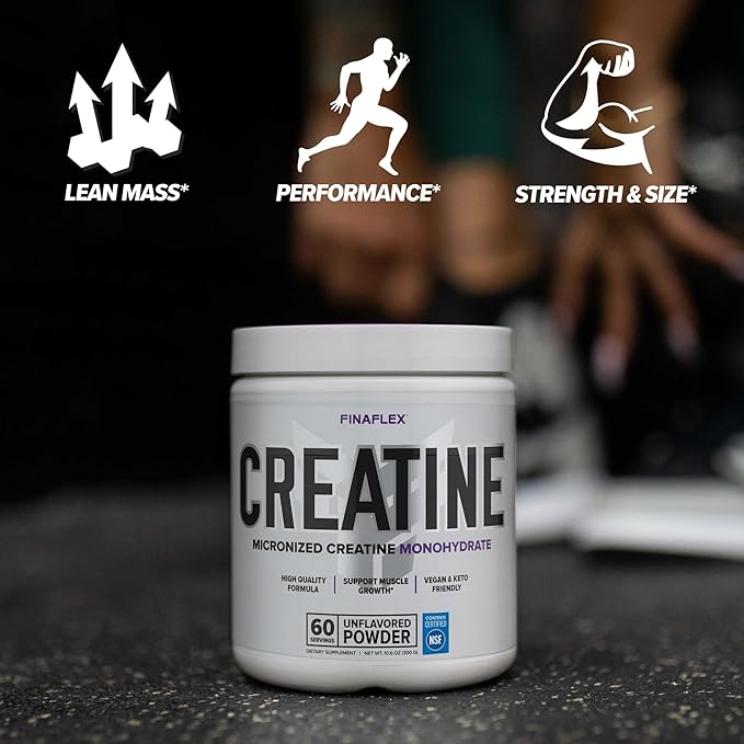 FINAFLEX Pure CREATINE, Unflavored - 10.6 oz - Promotes Muscular Strength, Size & Performance - 100% Pure, Micronized Creatine Monohydrate - NSF Certified - 60 Servings