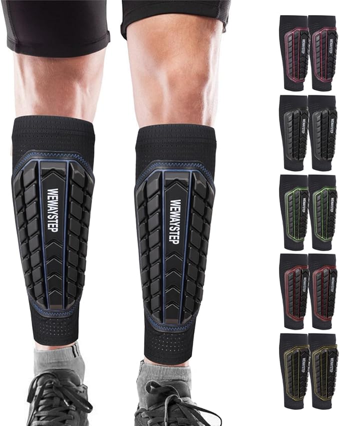 Shin Guards Soccer Kids Youth, Adult Shin Guards with Honeycomb Padding，Breathable & Anti-Slip Calf Compression Sleeves