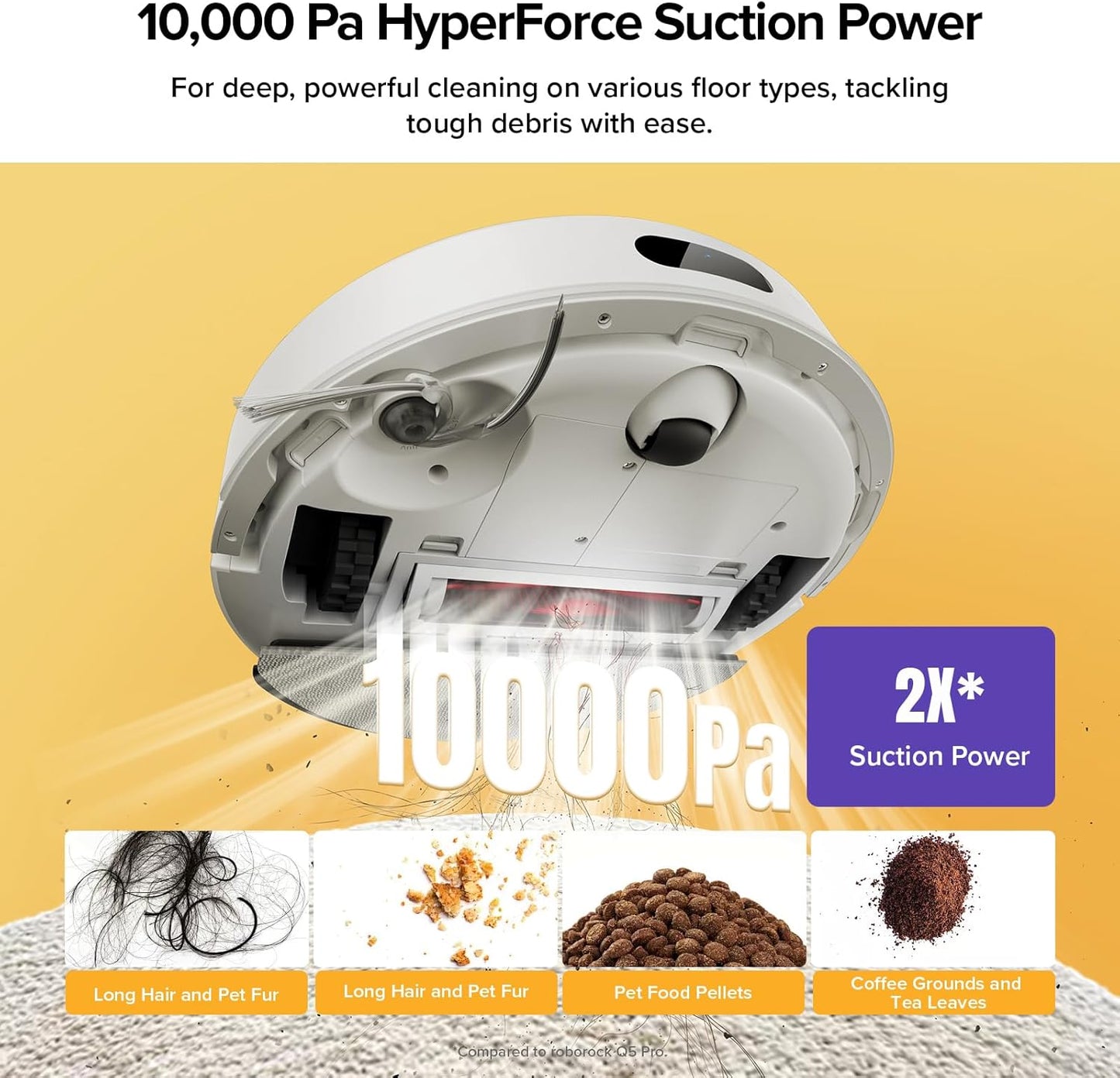 Roborock Q7 M5+ Robot Vacuum & Mop - 10000Pa Suction, Self-Emptying, App Control, White