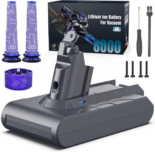 Keenstone Battery Replacement - 8000mAh Li-ion for V6 Vacuum Cleaners | Compatible with V6 Animal, Absolute, Motorhead, and More