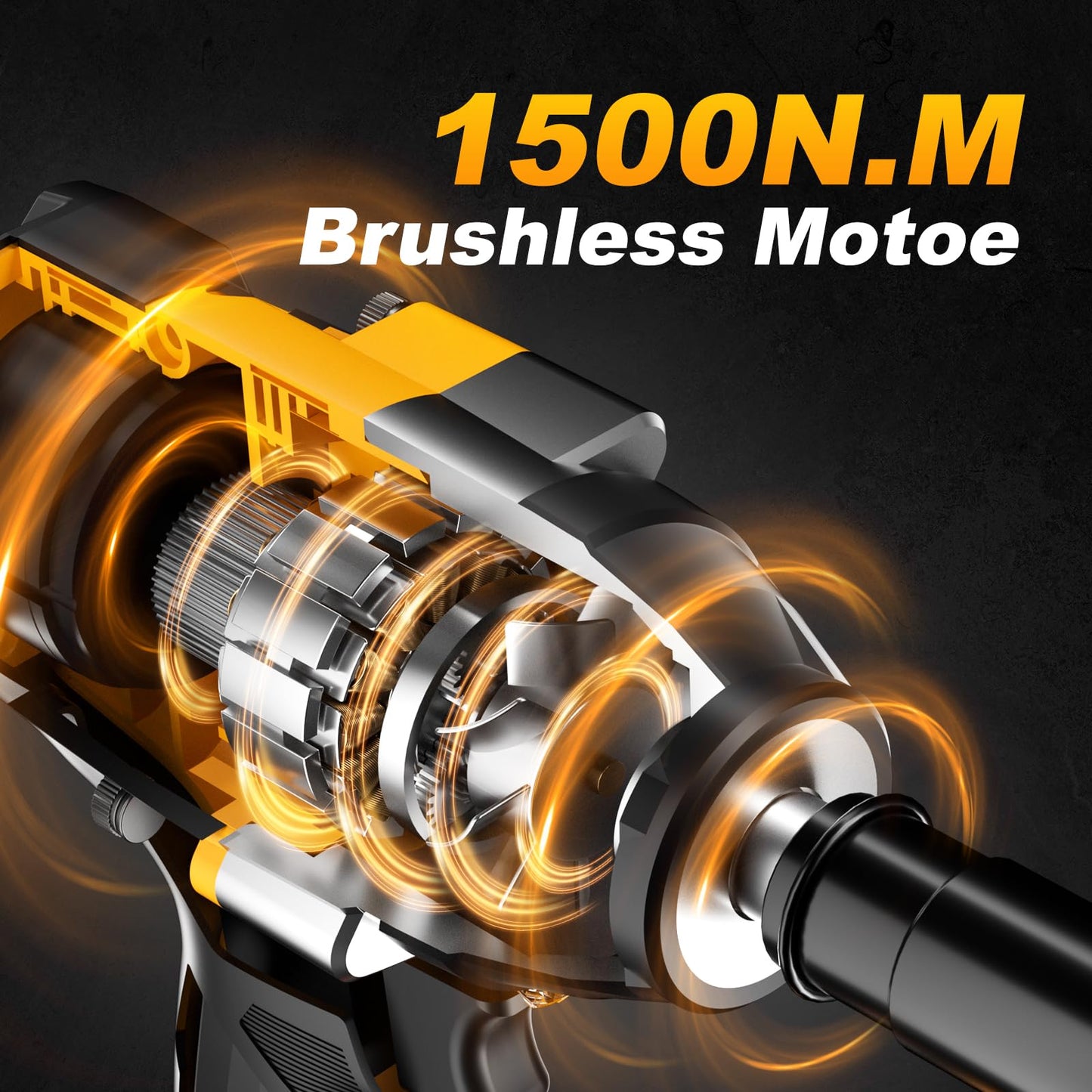 SEDEEP Impact Wrench 1/2 Inch, High Torque Impact Gun with 1500N·m(1100 Ft-lbs), 21V Brushless Electric Impact Wrench with 2*40Ah Battery, 3-Speed, LED Light, 5 Sockets for Car/Mower/Pickup/Truck RV
