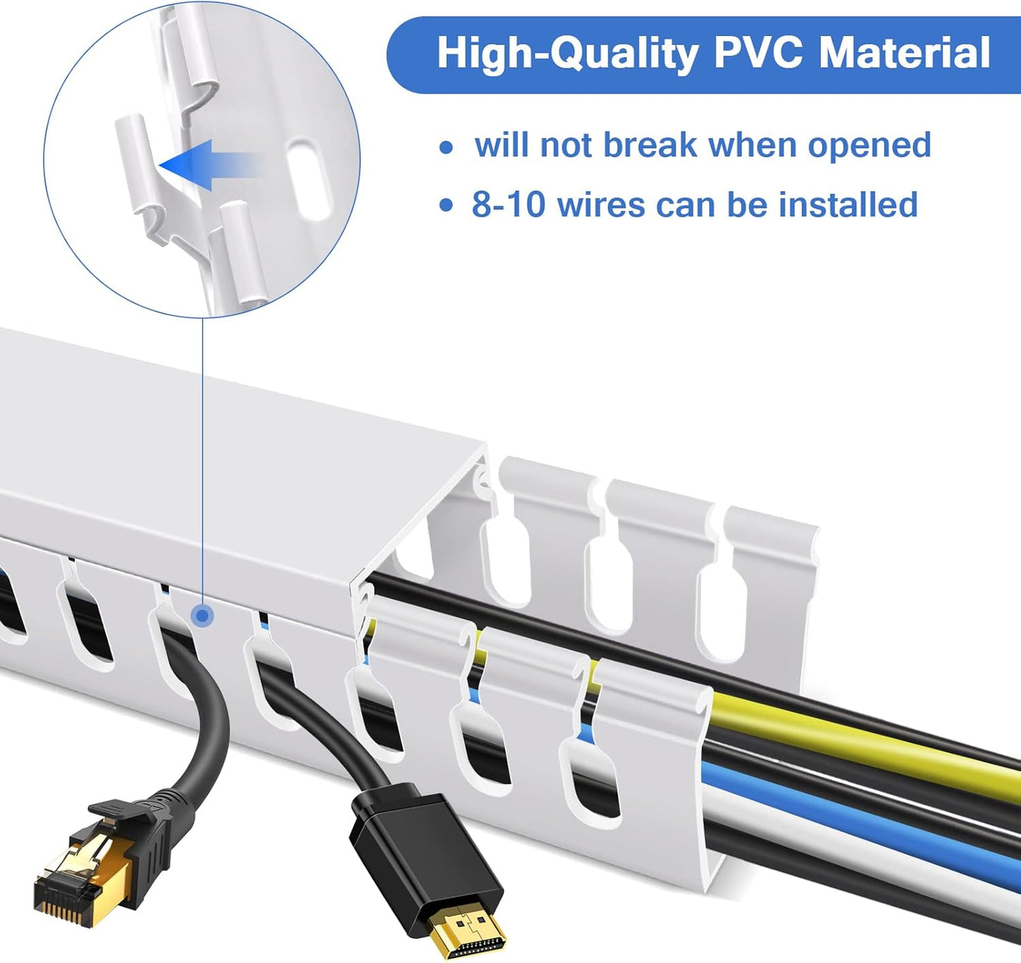Aocii 31.4" (2 15.7) 2 Pack Cable Duct Management Raceway Kit, x Server Rack Management, Hide Network HDMI VGA Cables