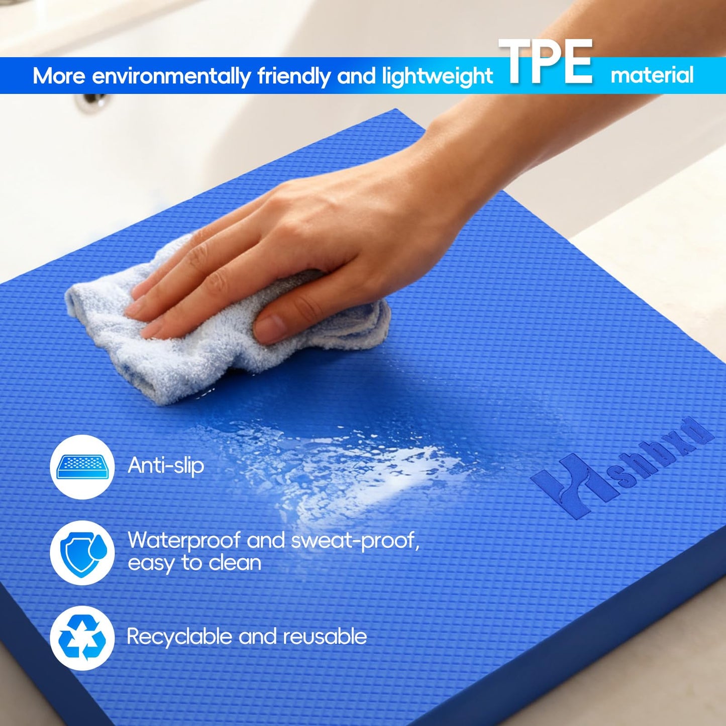 Professional Balance Pad, Nonslip Foam Exercise Balance Pad Cushion for Physical Therapy, Foam Balance Mat for Exercise, Yoga, Fitness, Stability Training and Stretching (Blue, 15.7 * 13.0 * 2in)