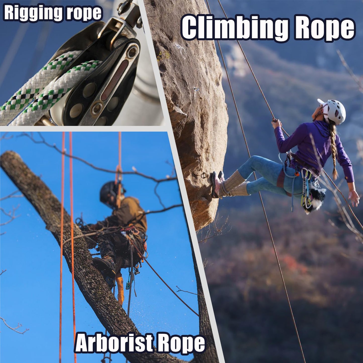1/2 Inch Arborist Rigging Rope - 200 Feet Thick Bull Rope for Tree Pulling, Outdoor Climbing Use - High Strength Double Braided Polyester - ArmyGreen