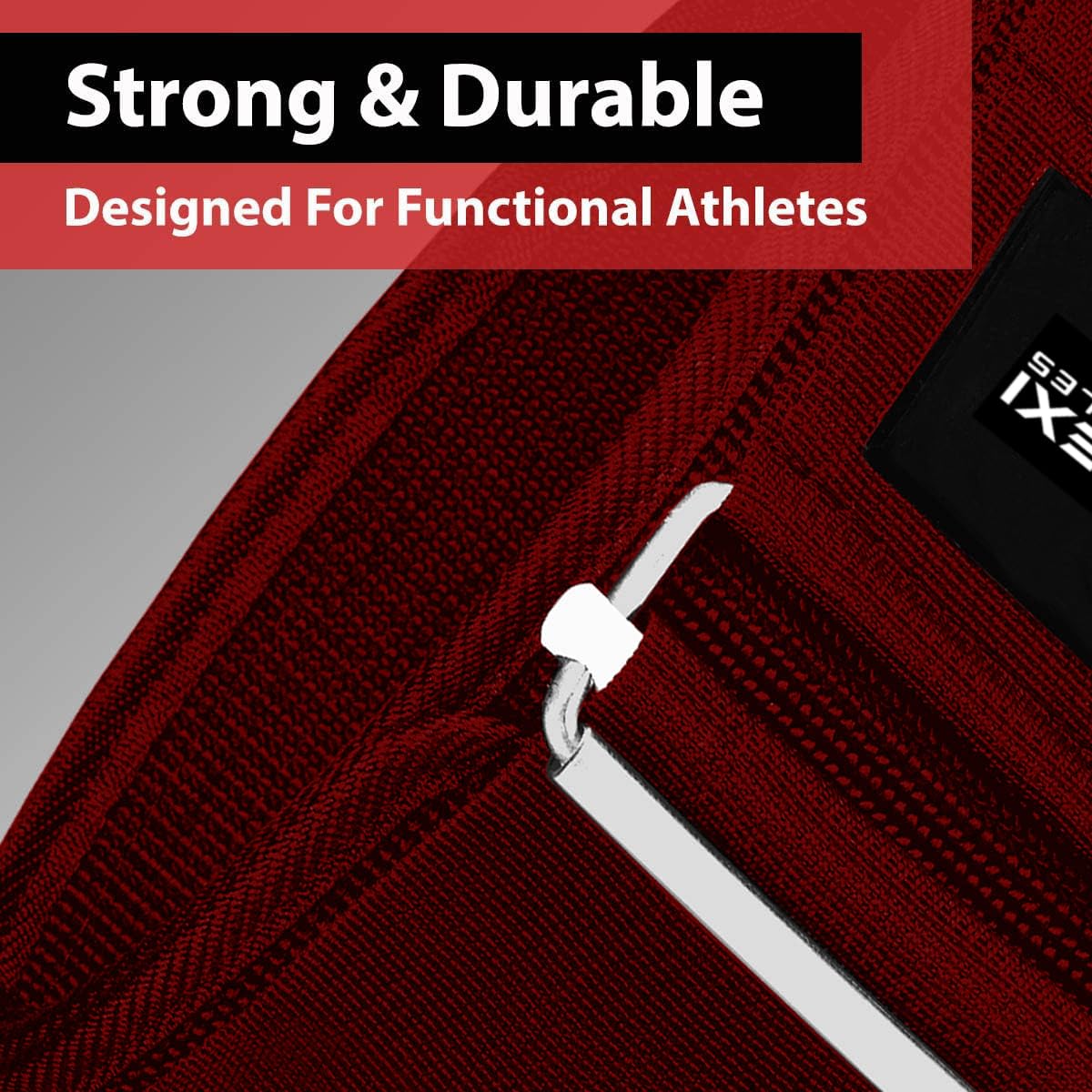 Flexi Muscles Quick Lock Weightlifting Belt - Adjustable Back Support with Metal Buckle - Ideal for Powerlifting, Cross Training, and Olympic Lifting - Durable Lifting Belt for Men & Women (Red, XL)
