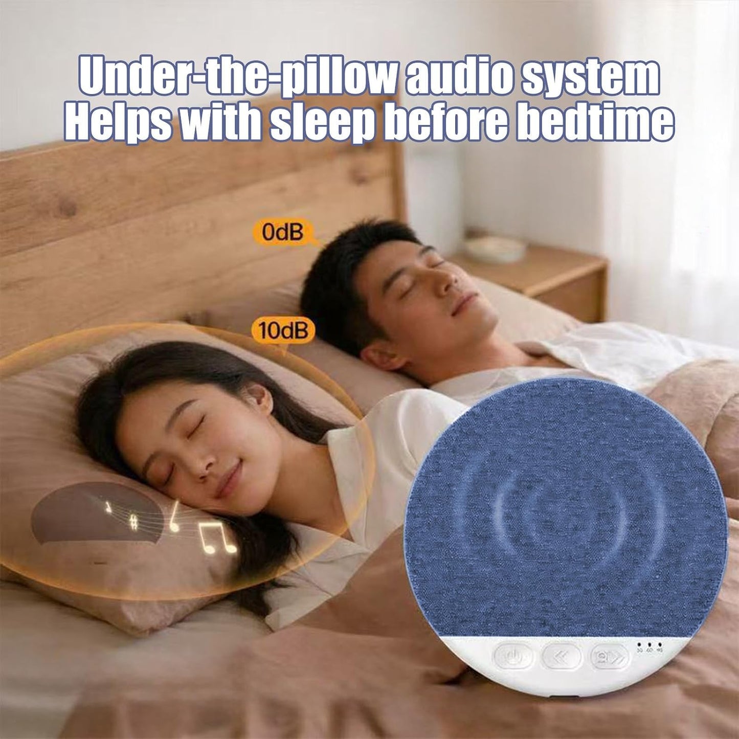 Generic 2026 (2, New Under Sleep Pillow Speaker - Pillow Speaker Bluetooth for Sleeping with White Noise Timer Wireless