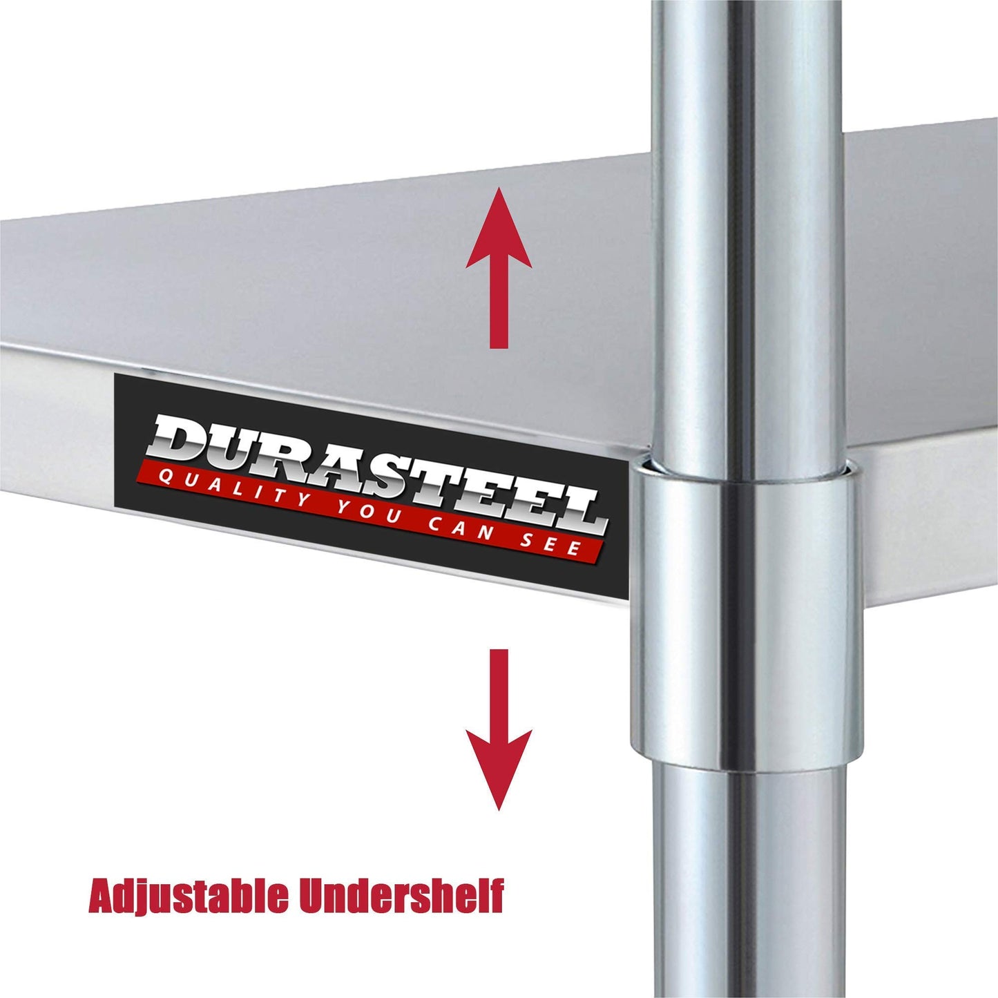 DuraSteel Galvanized Under Shelf for Work Tables - Extra Adjustable Lower Shelf for 30'' x 60'' Stainless Steel and Wooden Worktables - Fits for use in Restaurant, Warehouse, Home, Kitchen, Garage