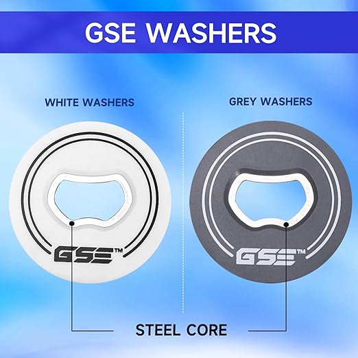 GSE Games & Sports Expert Set of 8 Replacement Washers with Bottle Opener for Washer Toss Game (White/Grey)