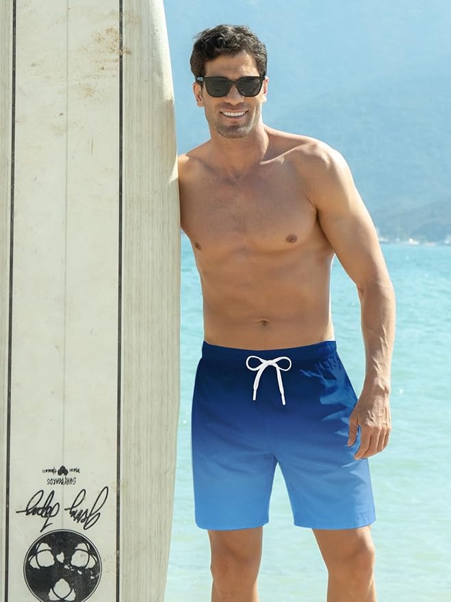 Goodstoworld Mens Swim Trunks with Compression Liner 9'' Inseam Quick Dry Swimsuit Shorts M-3XL