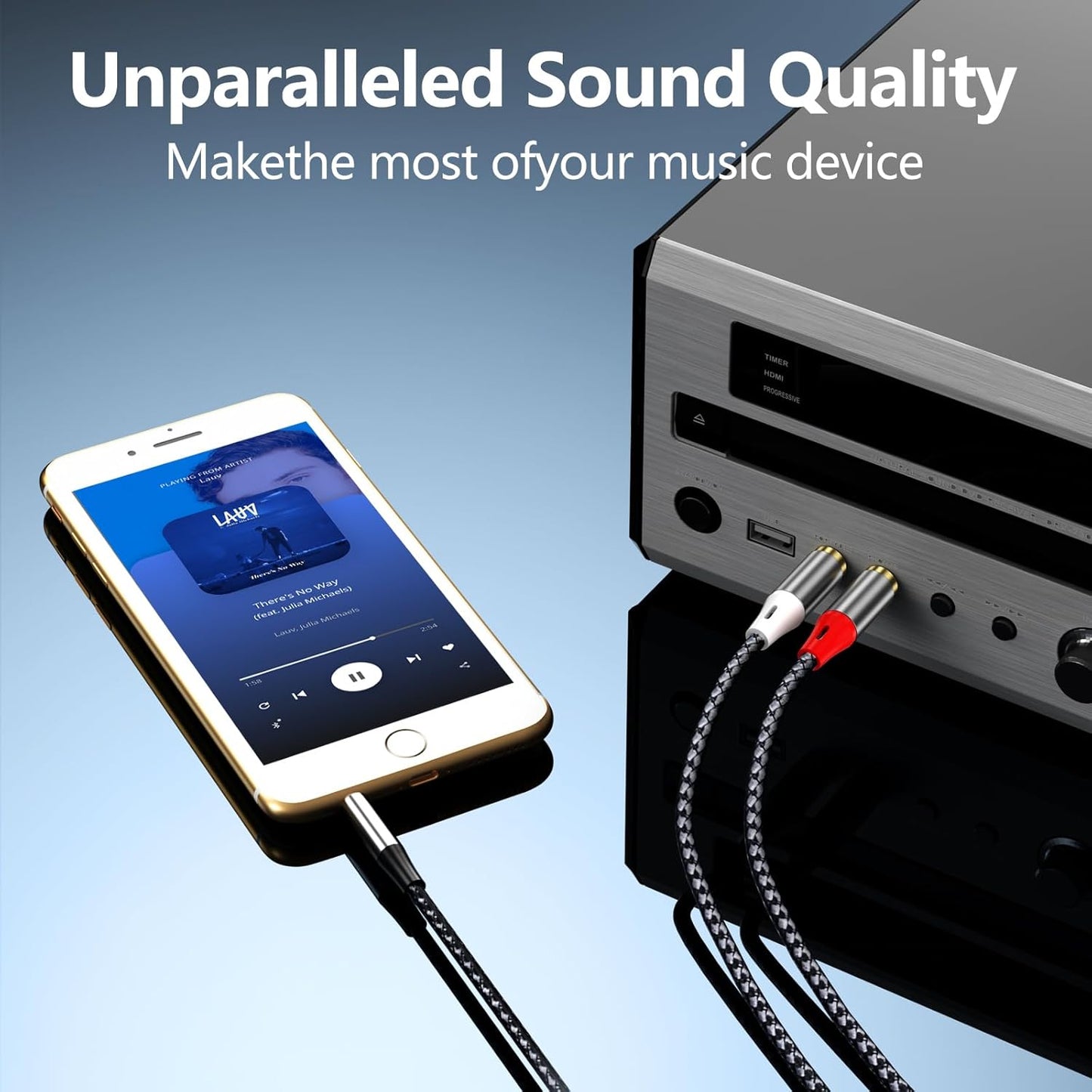 Liaoan Weiyu 3.5mm 2 3.5mm 2 MP3 to RCA Adapter Cable, to RCA Audio Cable, Suitable for TVs, Computers, Mobile Phones