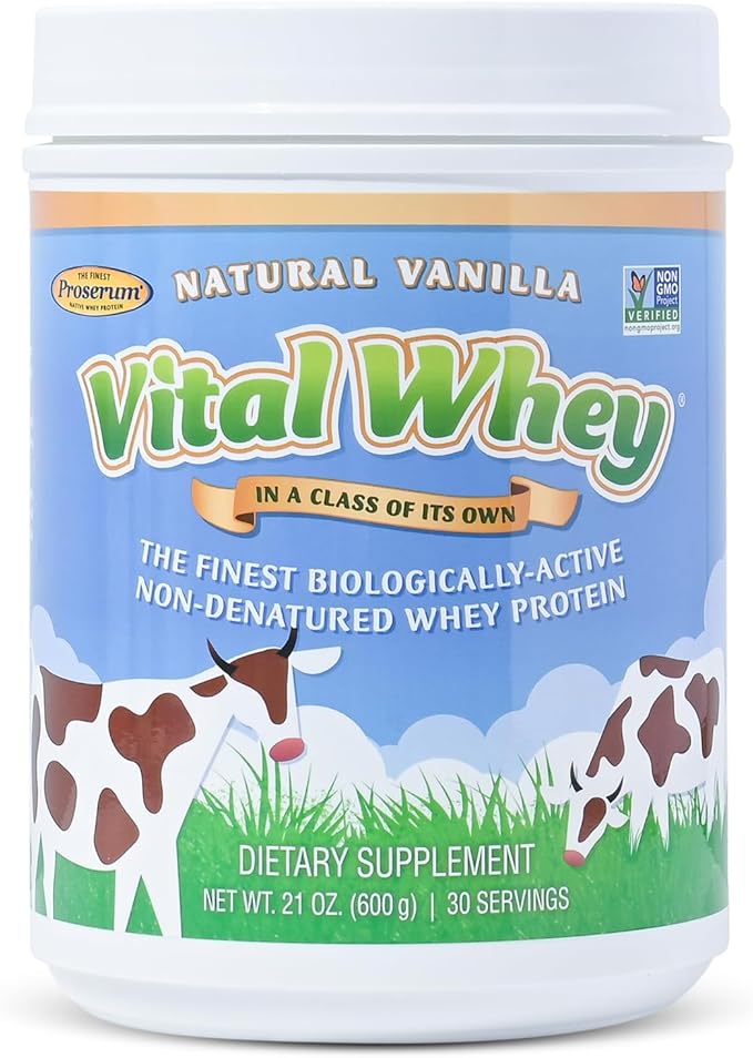 Grass-Fed Whey Protein Powder for Immune Vitality, Natural Vanilla 600g (30 Servings), 15g Protein Per Serve, Vital Whey, Clean Holistic, Wellness Nutrition