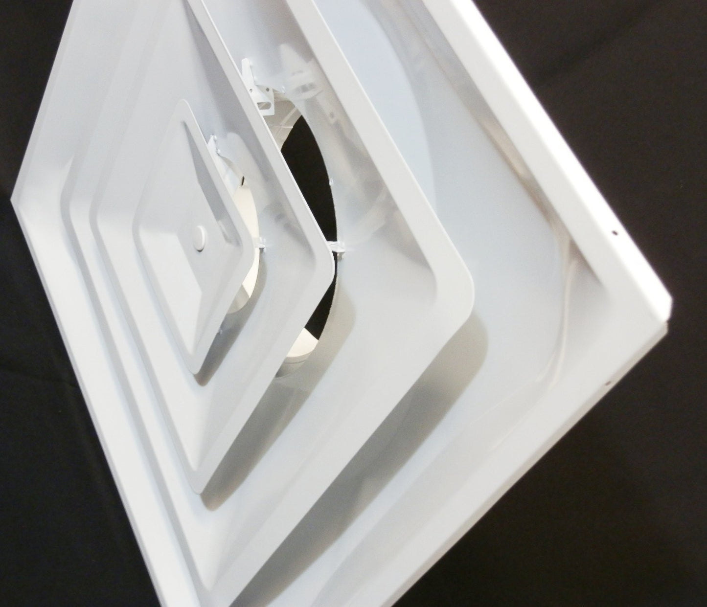 Drop Ceiling HVAC Supply Grille - for T-Bar Lay-in - 3 Coned - 24" x 24" - for 6" Vent Connection - Black