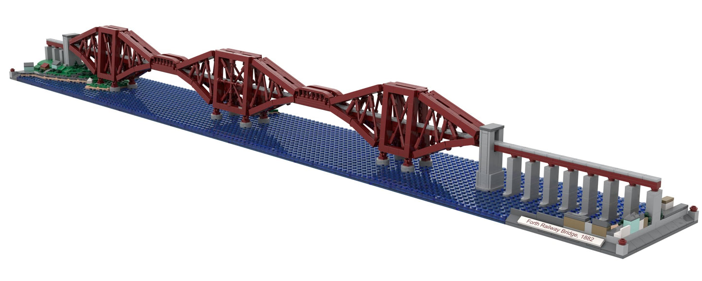 Atom Brick Forth Railway Bridge 1,426 Piece Engineering Model, Premium Architecture Building Kit, Large Display Set for Adults & Teens 14+