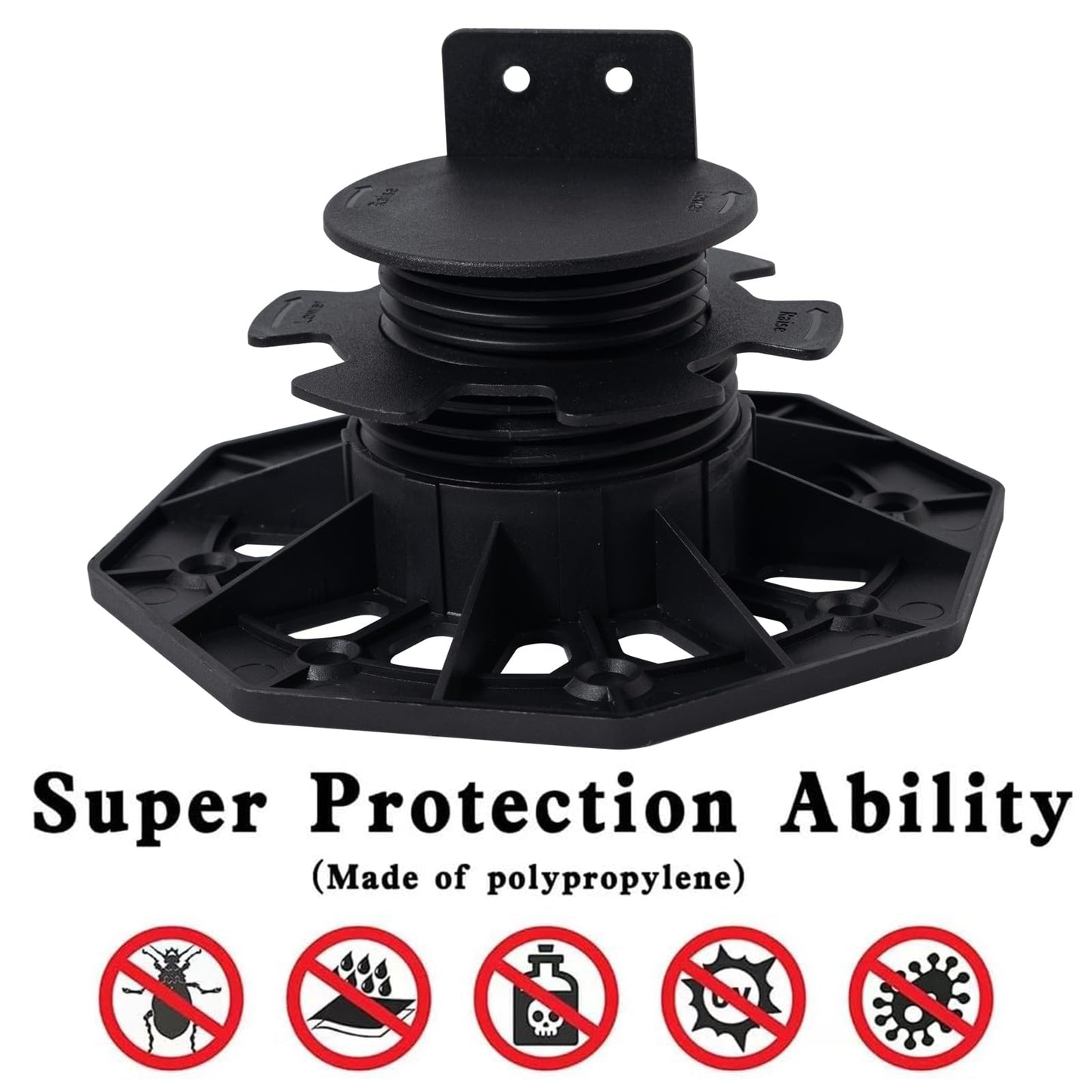 PHLKJL 24Pack Adjustable Plastic Pedestal Paver,Floor Slate Support Floor Lift,Deck Support Floor Raising (Unilateral keel Slot)