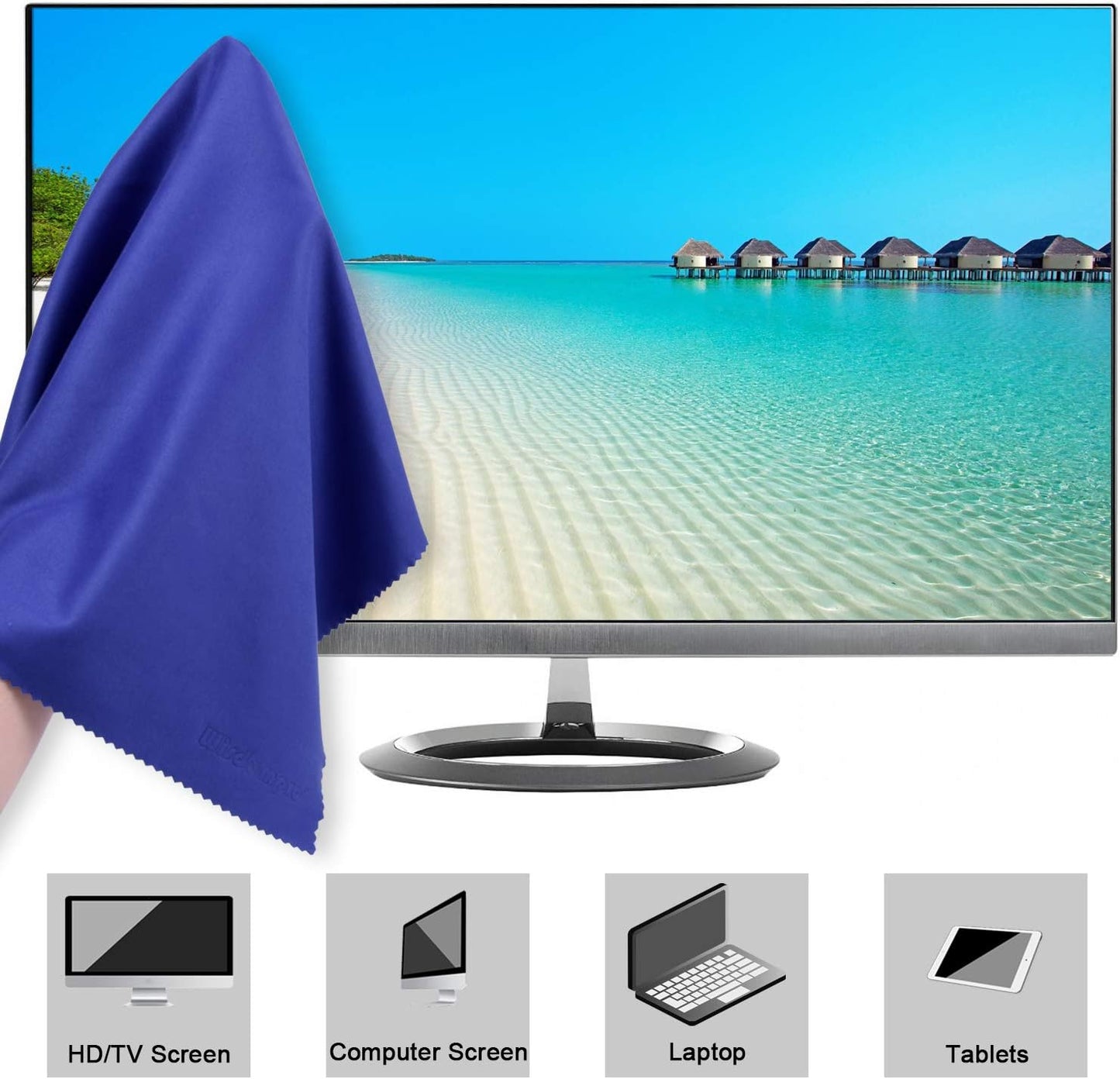 Wisdompro 4-Pack (16x16 Inch) Extra Large Microfiber Cleaning Cloth For Laptop, LCD TV, Computer Screen, Monitor