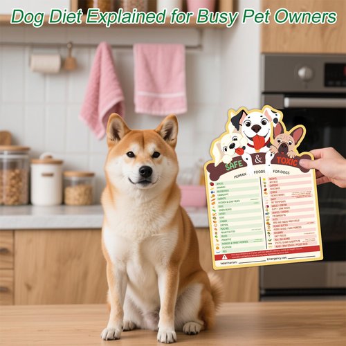 Dog Feeding Chart Fridge Magnet, Food Dogs Can or Can’t Eat 9.75x6.75in Feeding Sign Safe Food Chart Nutrition Guide for Pet New Puppy Essentials