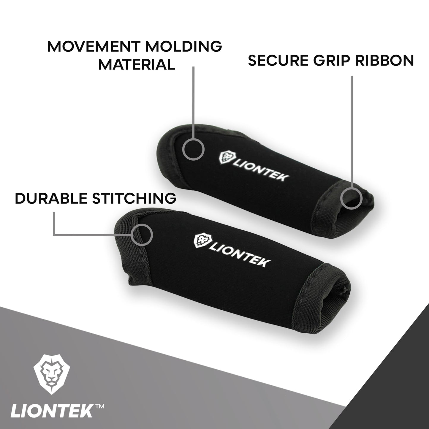 LIONTEK Single Finger Sleeve Pair - Sports Compression Finger Sleeve for BJJ, MMA, Basketball, Weight Lifting, and More (X-Large)