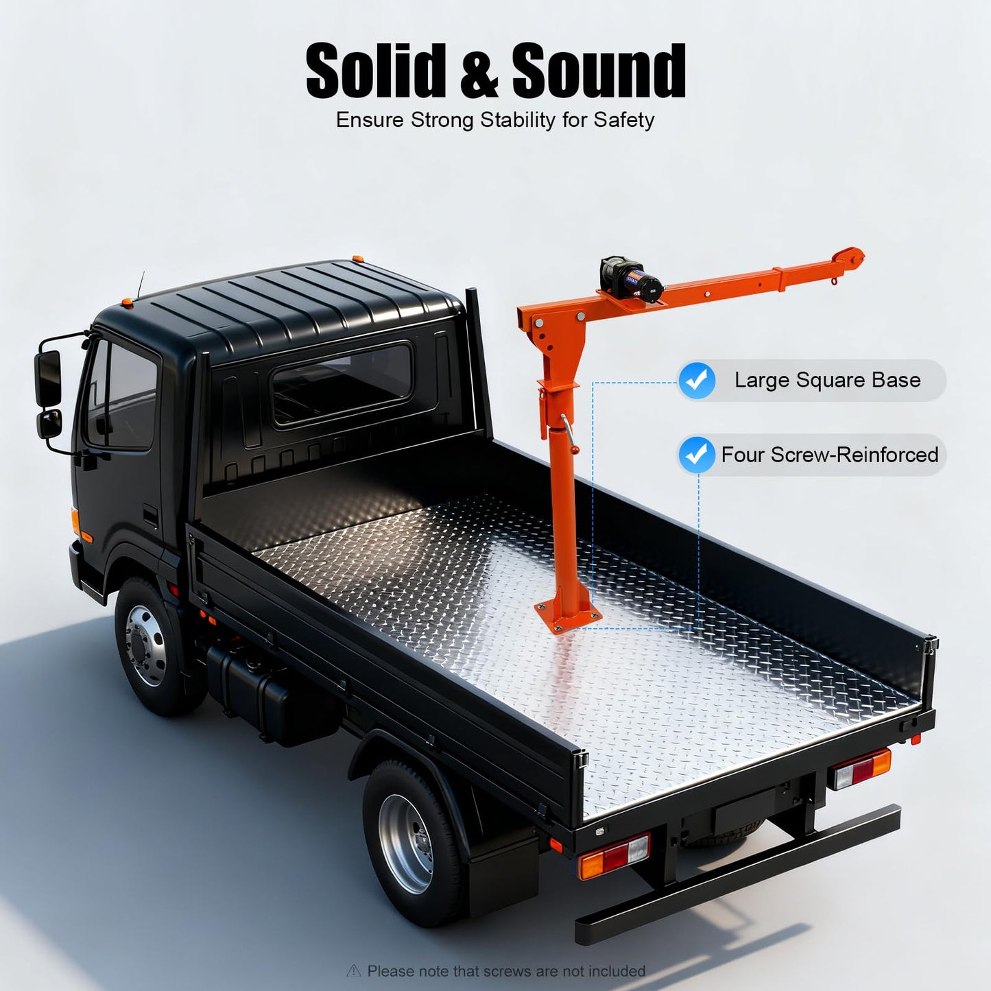 1100LB Truck-Mounted Crane Hoist, 360° Swivel Hoist Lift with 12V Electric Winch Pickup Truck Jib Cranes