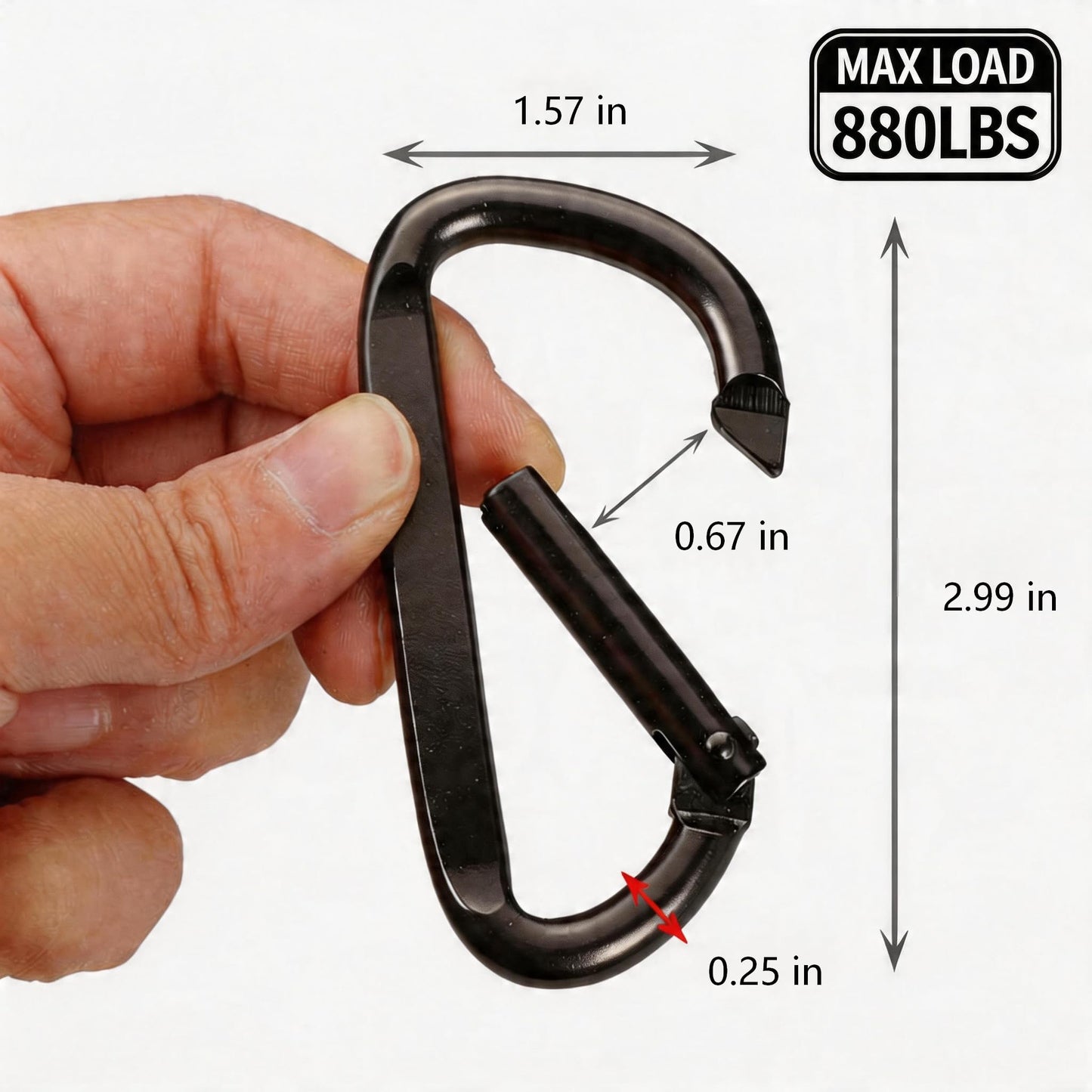 Resistance Band Door Anchor with 880LBS Carabiner | Heavy Duty Workout Strap for Home Gym, Outdoor & Physical Therapy Training | Fits All Loop Bands & Exercise Tubes