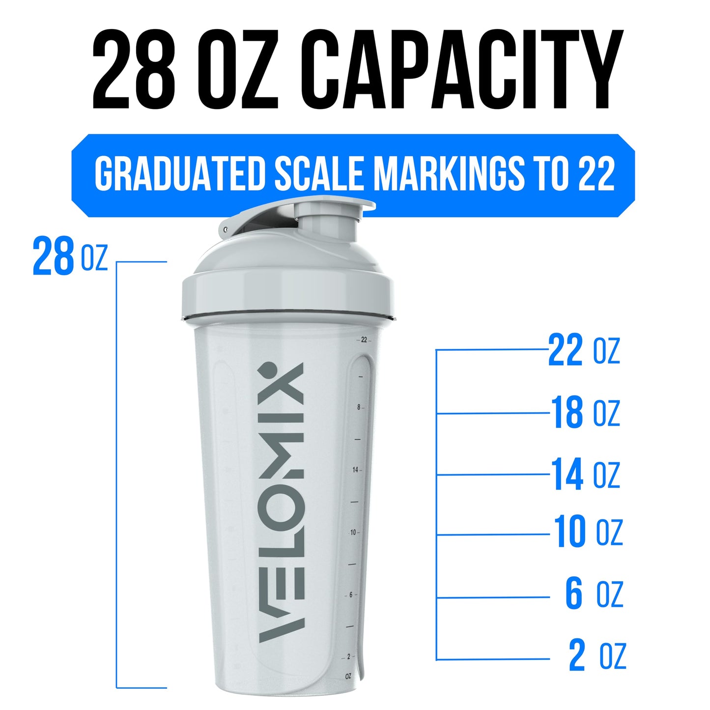 VELOMIX -4 Pack- 28 oz Protein Shaker Bottles for Protein Mixes - 4x Wire Whisk | Leak Proof Shaker Cups for Protein Shakes | Stackable Protein Shaker Bottle Pack (A1) Silver Aurora