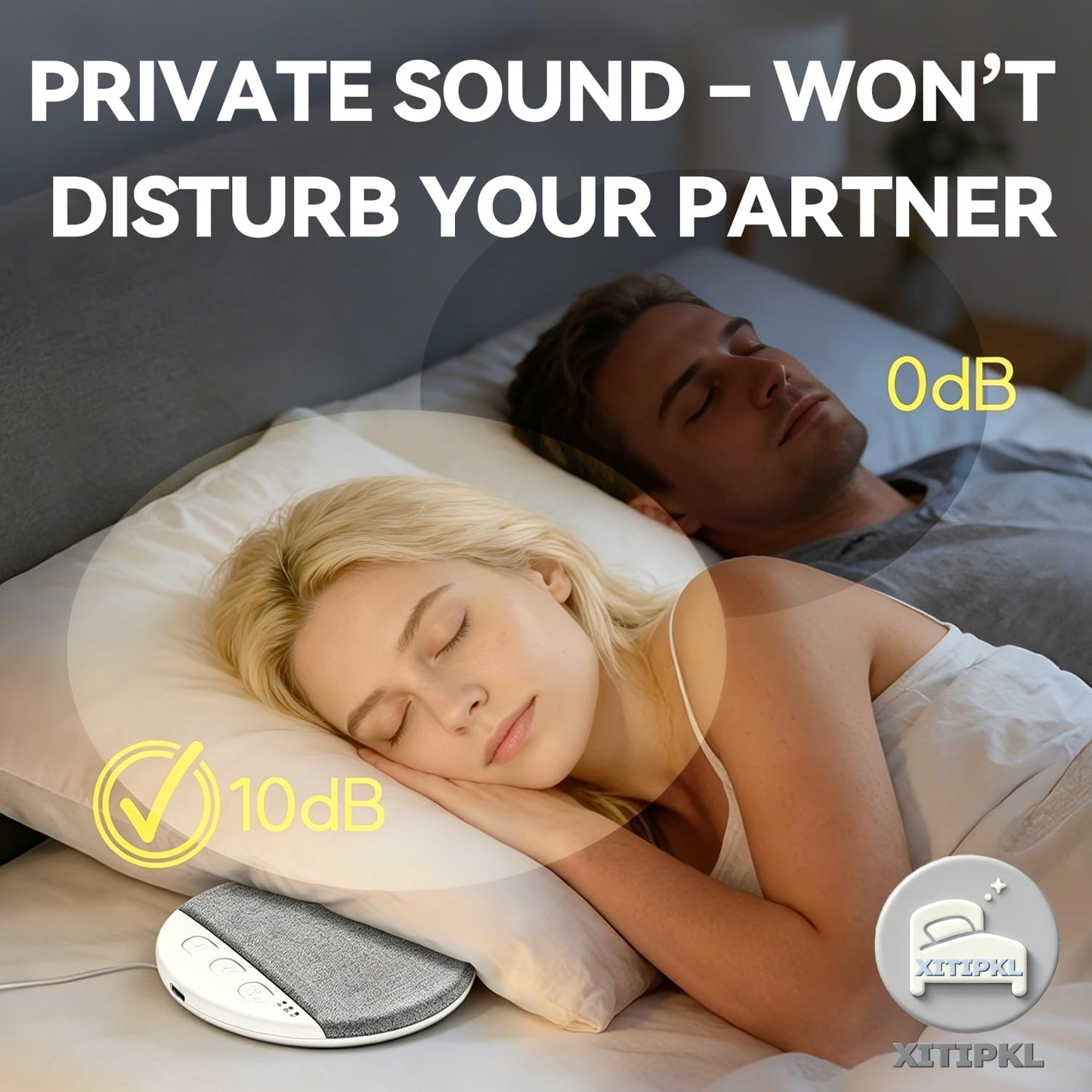 XITIPKL Bluetooth Pillow Speaker for Sleeping, Ultra-Thin Under Pillow Speaker for Side Sleepers, White Noise Sleep Aid