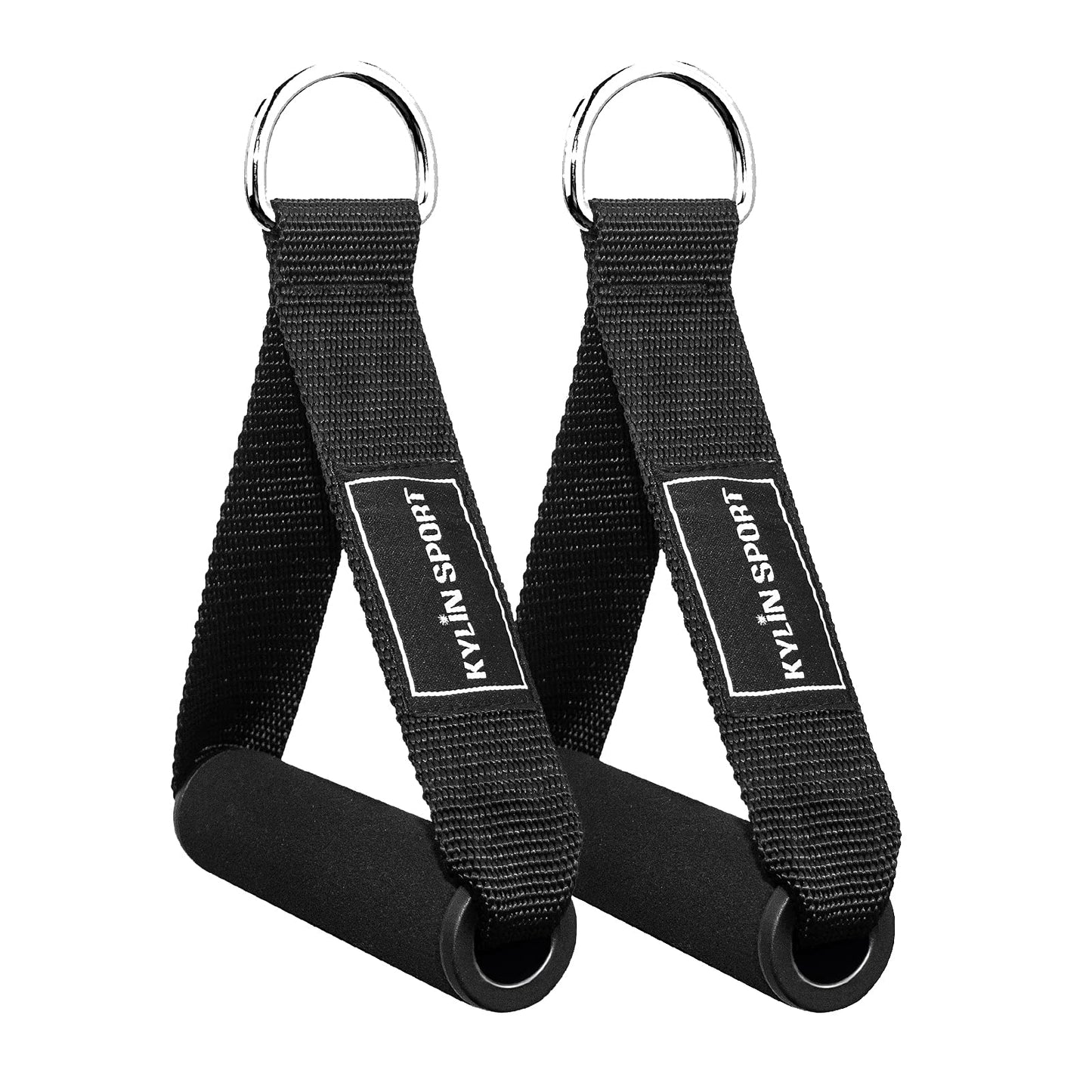 KYLIN SPORT 1 Pair of Resistance Bands Exercise Handles for Gym Heavy Duty Nylon Straps Foam Handles Replacement Fitness Equipment
