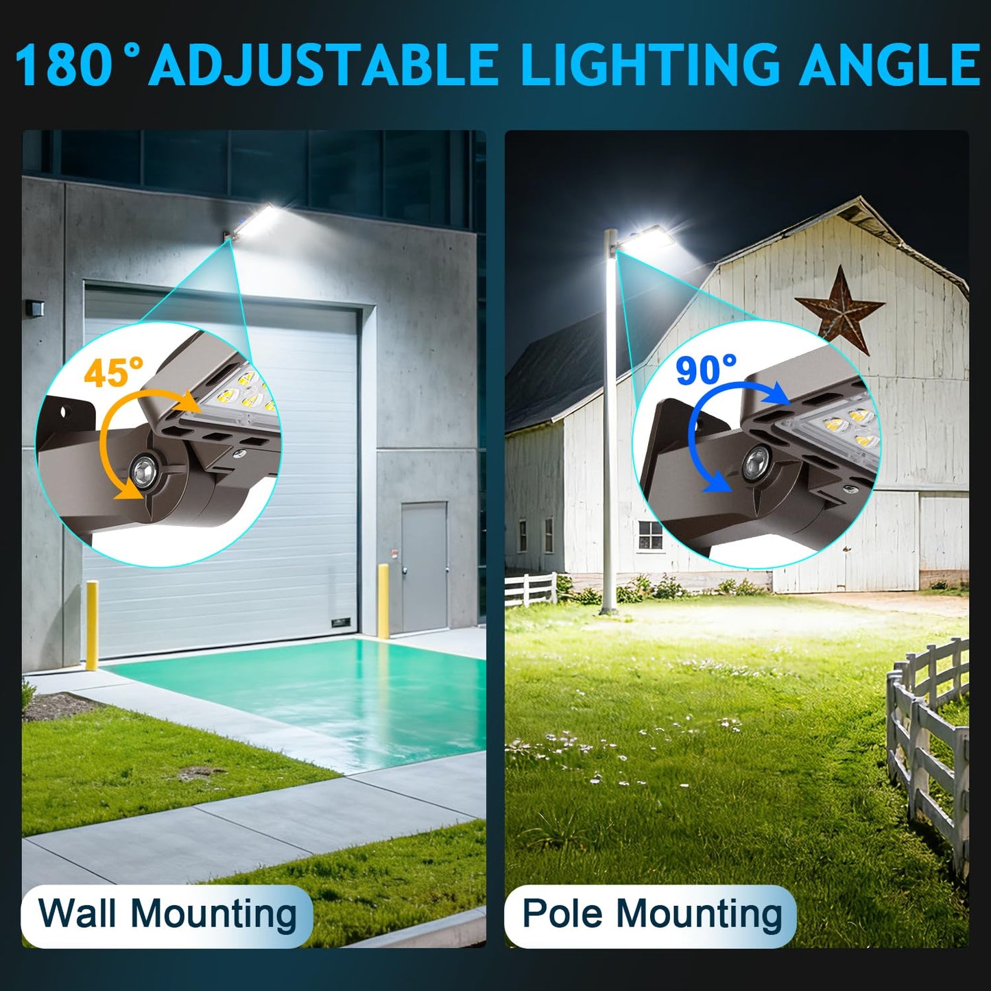 Dream Eeve 350W LED Parking Lot Light Dusk to Dawn Photocell 5000K Commercial Outdoor Area Light IP65 Waterproof 100-277V 52500LM Wall Mount