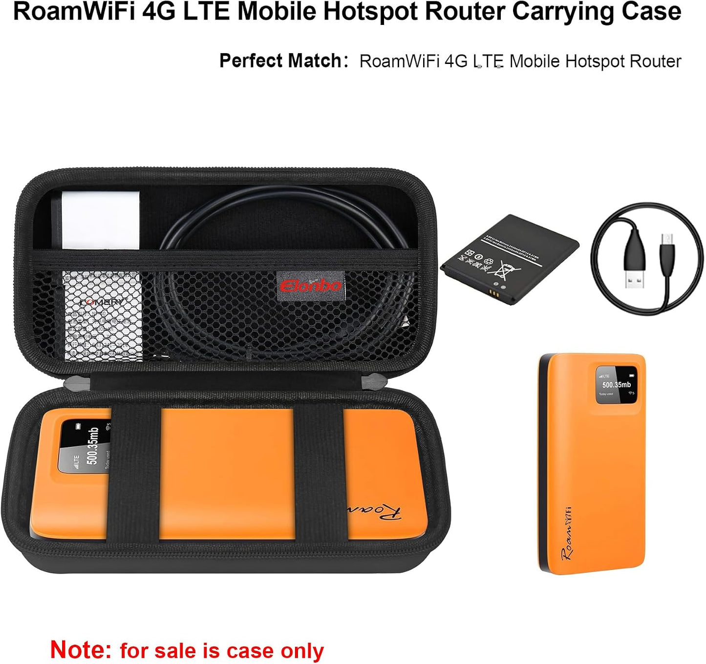 Elonbo 4G R10 Carrying Case for RoamWiFi LTE Mobile Hotspot Router, Router Travel Bag Worldwide Portable WiFi Storage