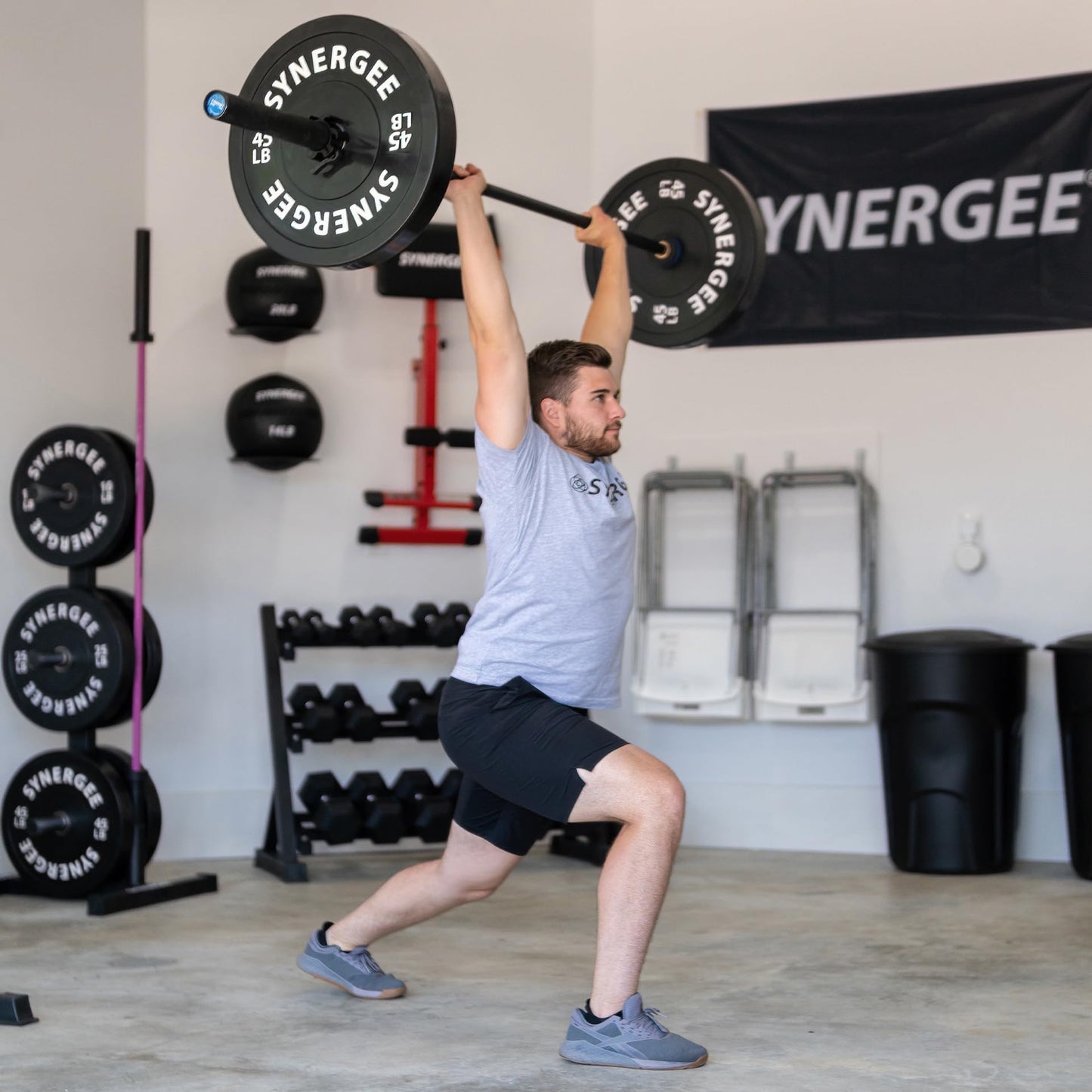 Synergee Bumper Plates – Durable Olympic Weight Plates, Low-Bounce Rubber for Strength Training, Powerlifting, and Functional Workouts.