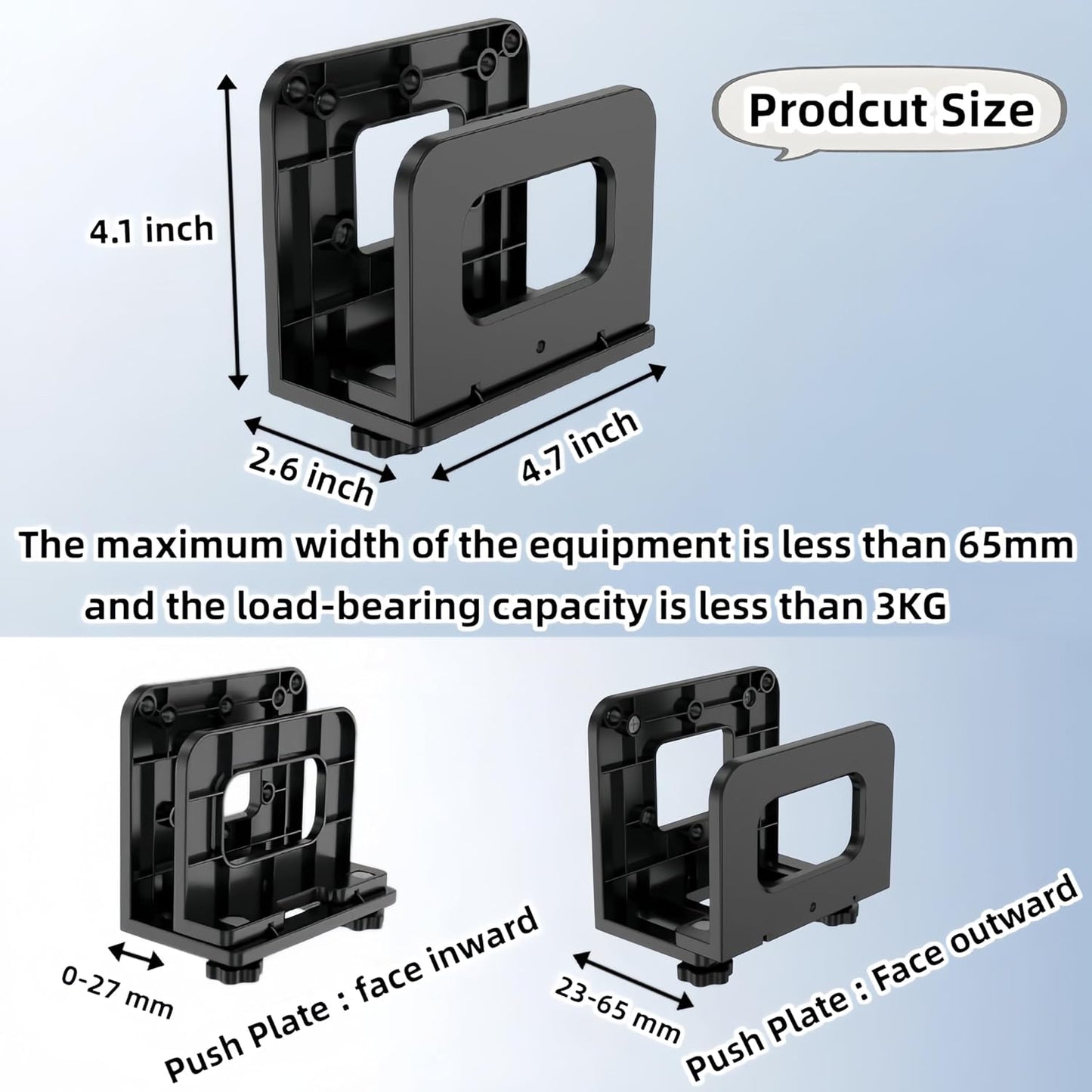 RUDDLIN Cable Box Mount, Adjustable Wall Mount Holder Fits Small and Narrow Devices, WiFi Router, Modem, Cable Boxes