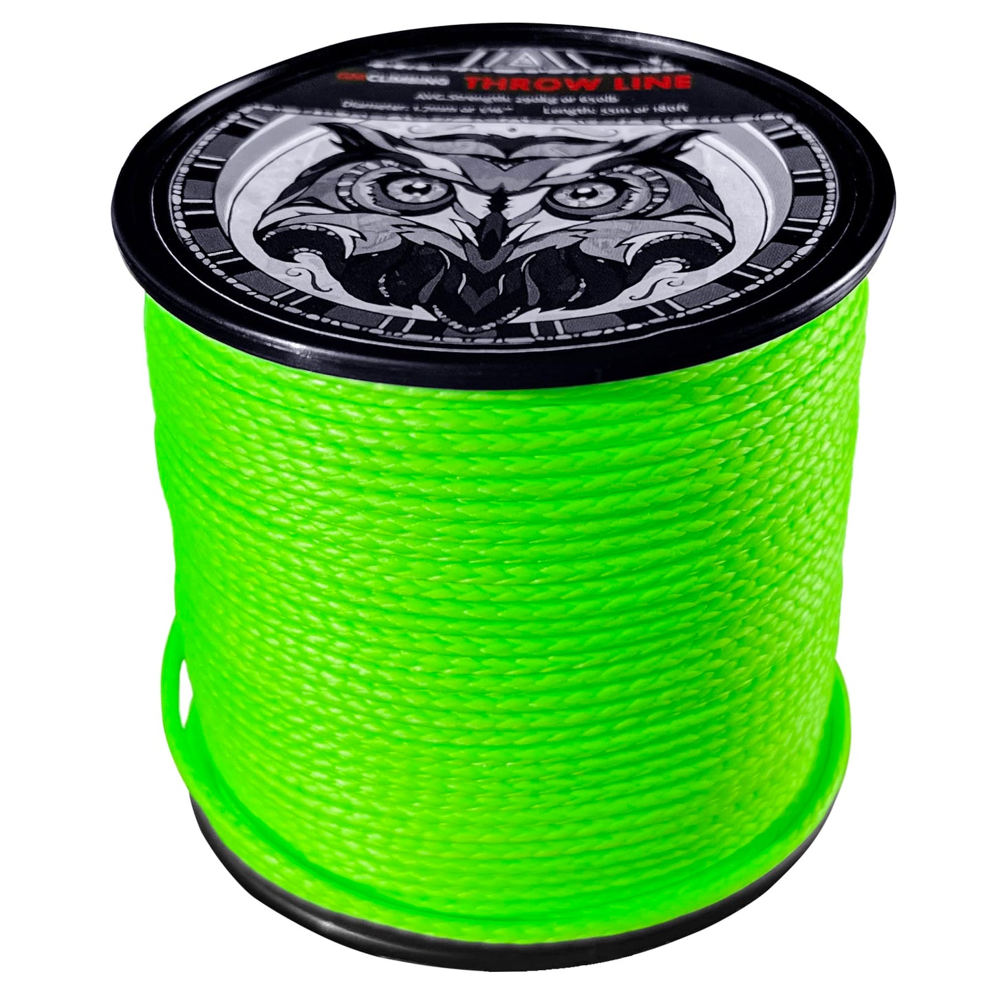 GM CLIMBING Throw Line 1.7mm 180Ft Roll Green UHMWPE Cord 650LBS High Strength for Tree Climbing Arborist Outdoor Utility Cord