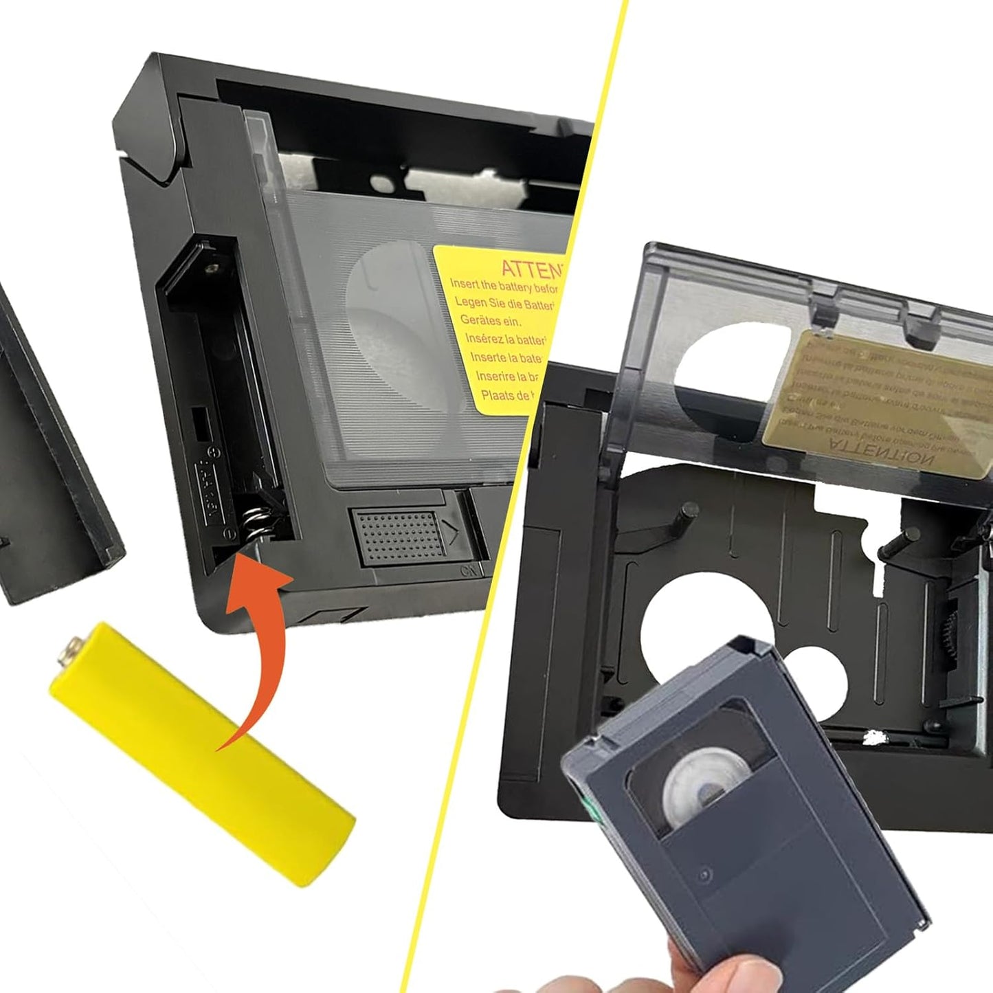 Cassette 8mm/Minidv/Hi8 Motorized VHS-C to VHS Adapter - Ideal for VCR Player, VHS Tape for Camcorder to Digital