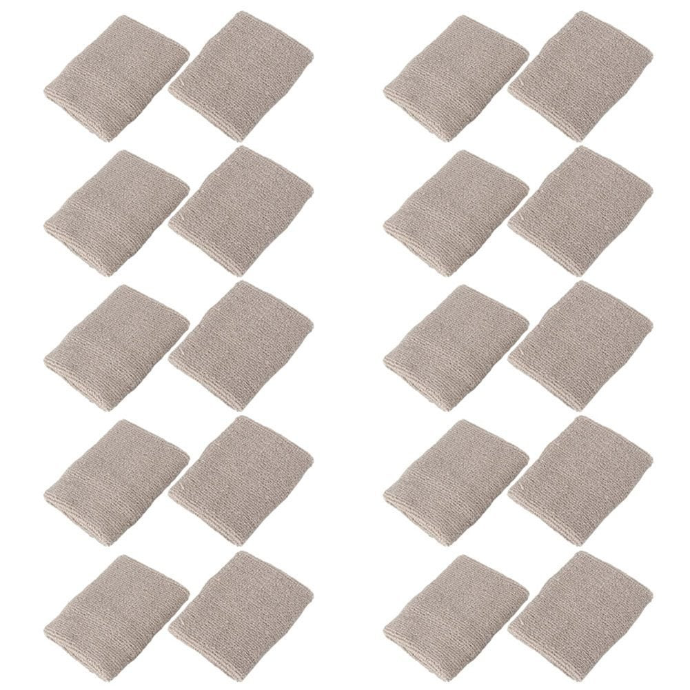 Mallofusa 10 Pack Colorful Sports Basketball Football Absorbent Wristband Party Outdoor Activity (Gray) Standard