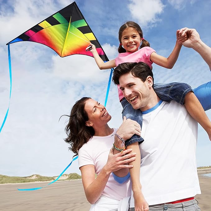 Delta Beginner Kite for Kids & Adults, Easy to Fly Beach Kite