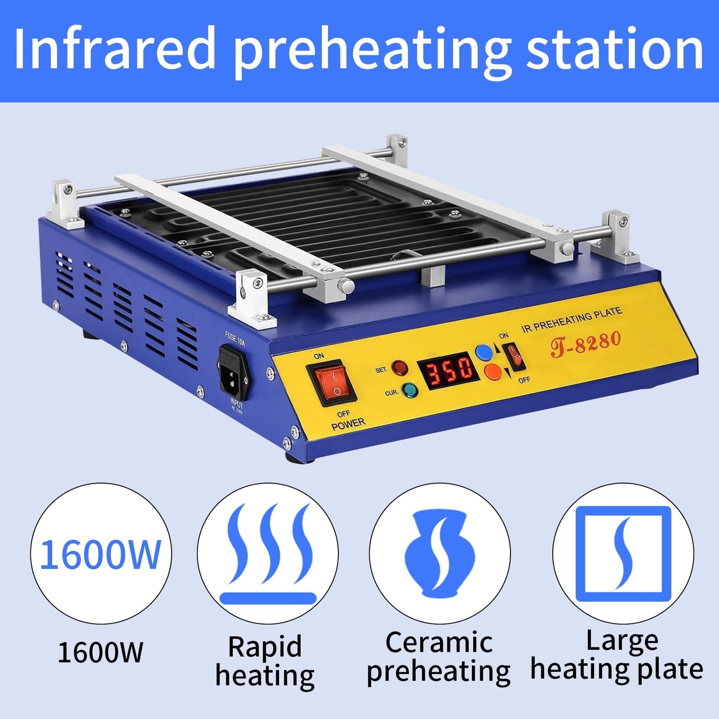 T8280 Soldering Station,1600W IR-Preheating Oven,Infrared Pre-Heating Rework Station PCB SMD BGA Solder Repair Hot Air Rework Station