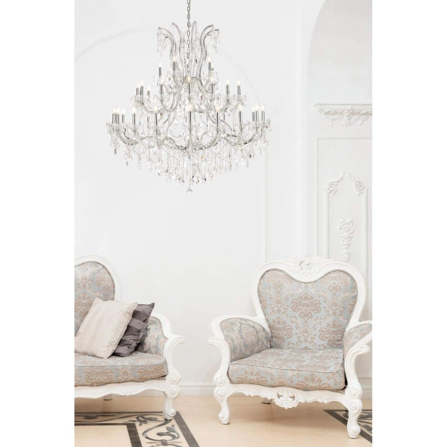 Elegant Lighting Royal Cut Crystal Chandelier 52in Chrome Model 2800G52C/RC