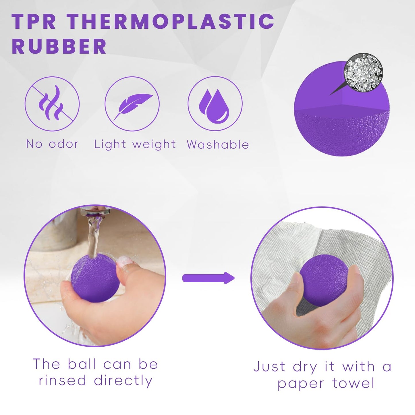 Ortarco 3 Pack Stress Balls for Adults, Hand Strengthening Devices Exercise Balls Physical Therapy Ball, Squeeze Balls for Hand Therapy, Hand Exerciser for Hand Finger Forearm Wrist Training and Relax