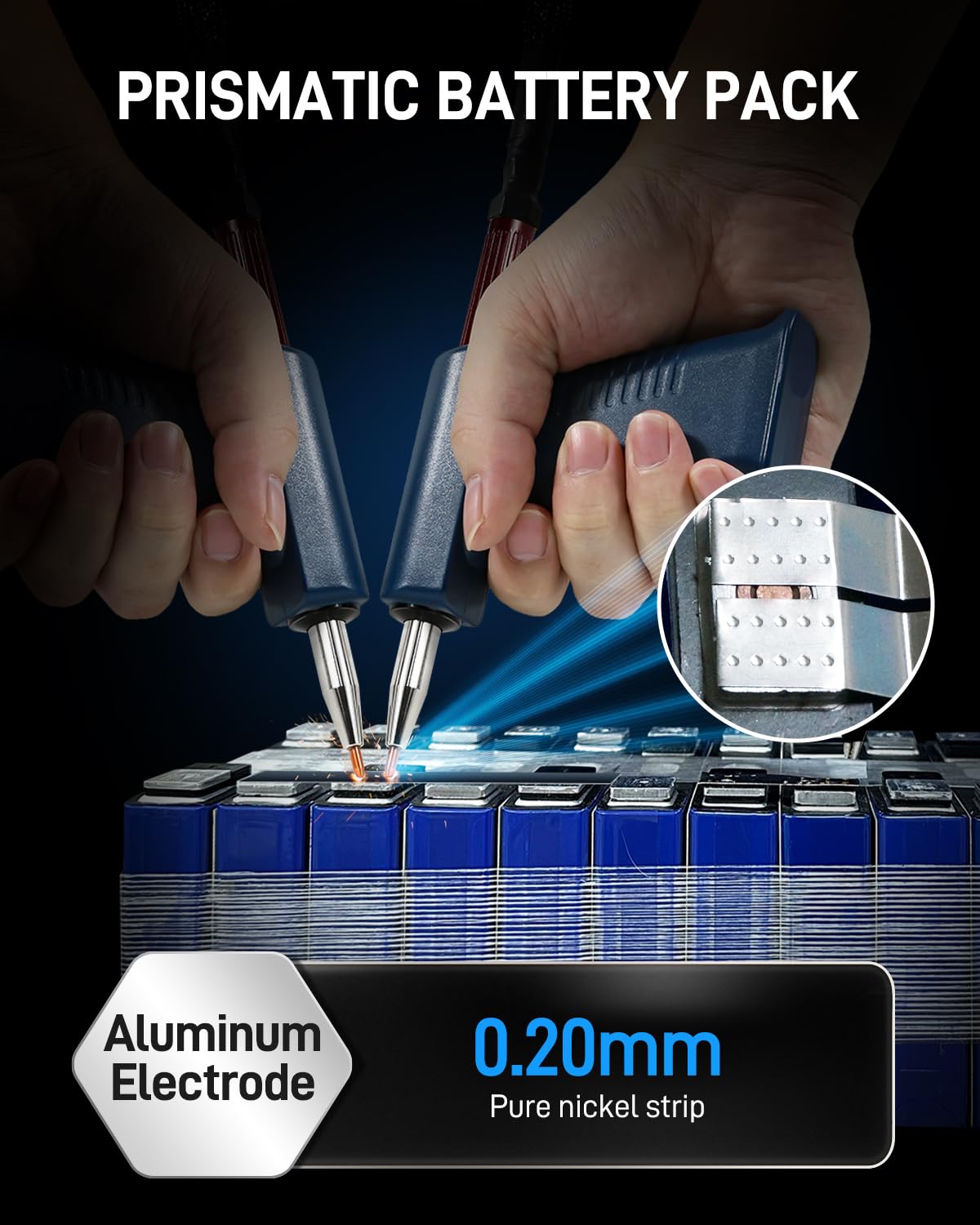 GLITTER Industry Spot Welder, 36000W 6000A Battery Spot Welder, Copper Aluminum to Nickel Spot Welder for Lithium Batteries, 99 Gears Battery Welder for Batch Build LiFePO4 Prismatic Battery Pack,811A