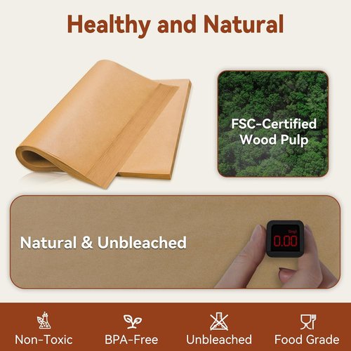 200 Pcs Skiennix Parchment Paper Sheets - 12 x 16 Inch Non-Stick Baking & Cooking Sheets | Unbleached for Half Sheet Pans