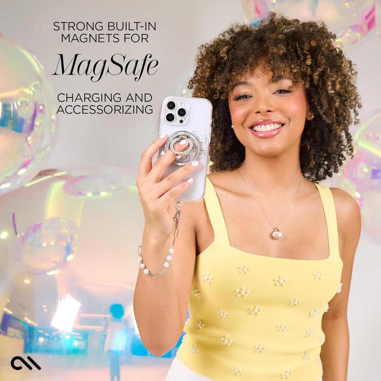 Case-Mate 16 12ft 16 iPhone Pro Max Case [Compatible with MagSafe] - Stylish Mother of Pearl Phone Case with Drop