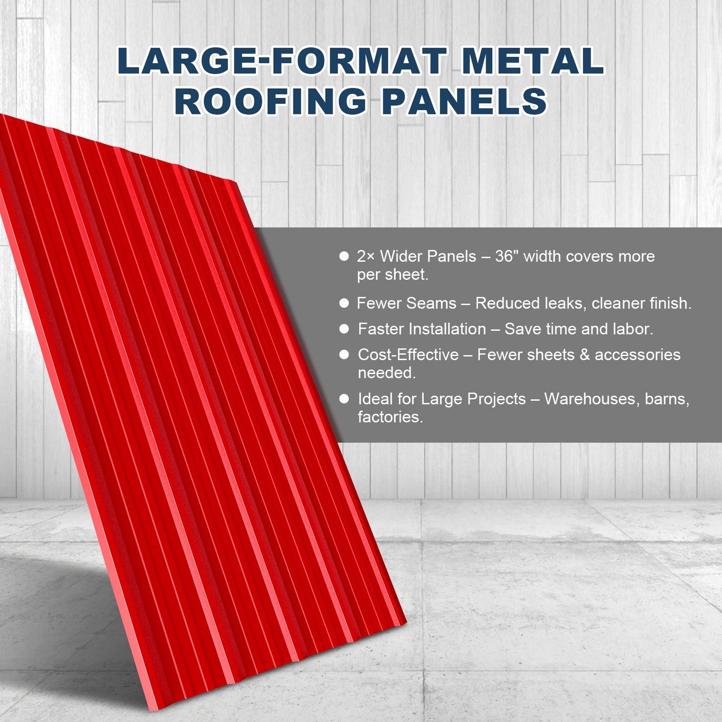 12 Pack PPGI Metal Roofing Panels, 72" x 36", 28 Gauge, 216 Sq. Ft. Coverage, Prepainted Galvanized Steel Sheets for Residential, Commercial, Pergolas, Gazebos, Fencing, and Patio Roofs（Red）