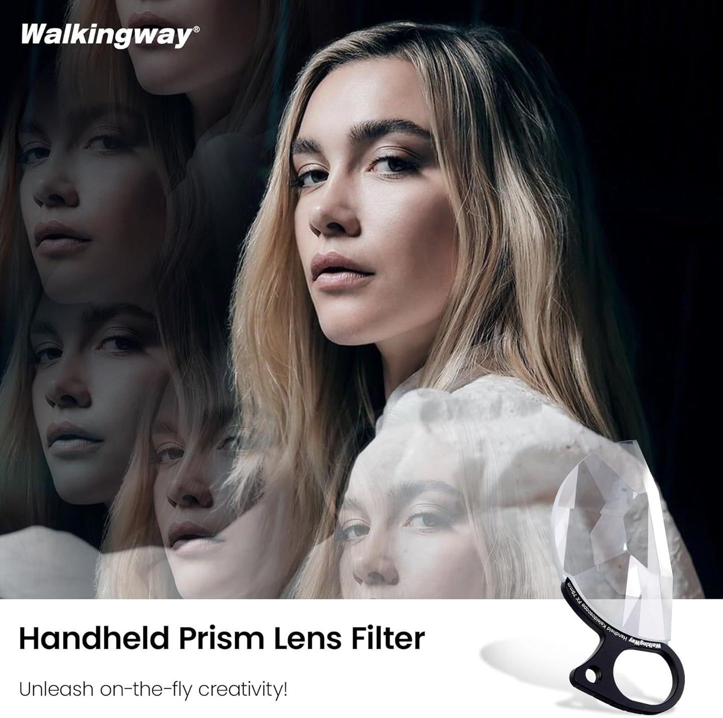Walking Way 79mm Handheld Subtle Kaleidoscope Prism Filter, Special Effects Camera Lens Filter, Optical Glass Prism