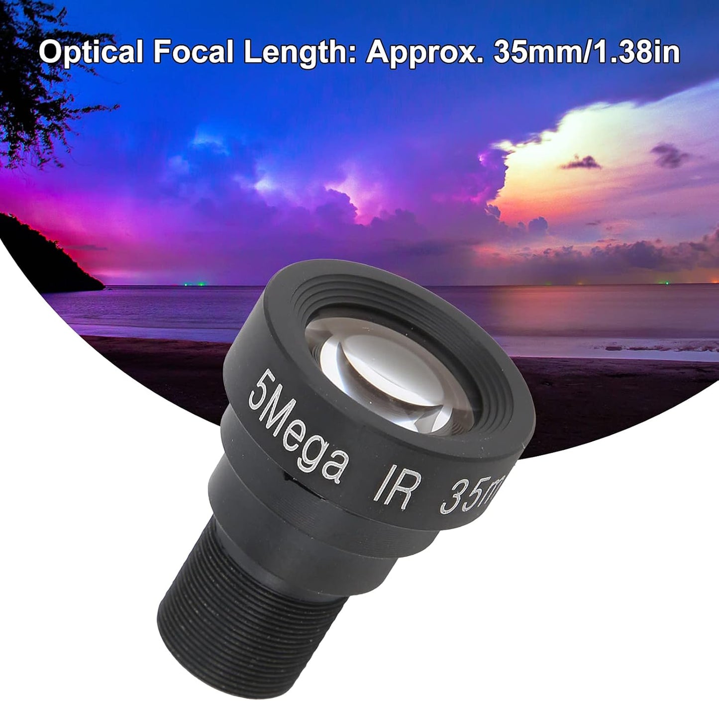 Dioche 5MP M12 35mm F1.8 M12x0.5 CCTV Board Lens, HD Security Camera Lens with Optical Glass, Low Distortion Lens