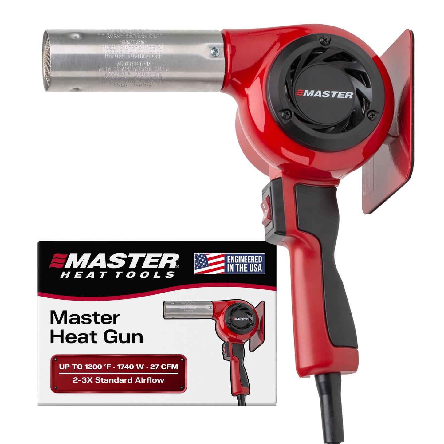 Master Appliance VT-751D Industrial Heat Gun, Quick Change Plug-In Heating Element, Variable Temperature Heat Gun, 130F to 1200F, 120V, 1740W, 14.5 Amps, Engineered In USA
